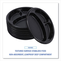 10”, 3 Compartment Hi-Impact Plastic Plates